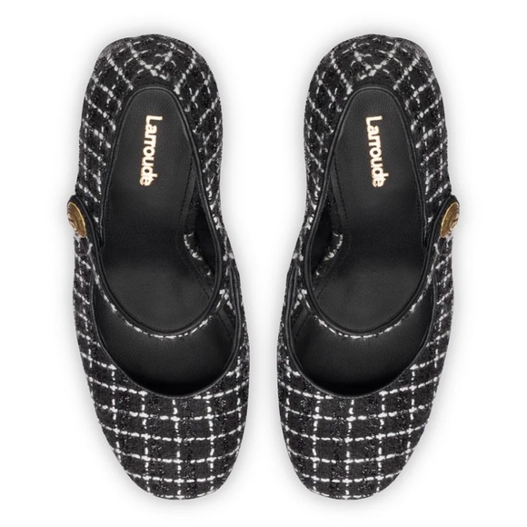 Larroude Emma Pump In Black Tweed Size 11 New - Picture 4 of 11